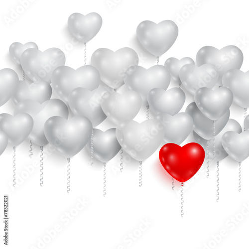 Red and white party balloons. 05