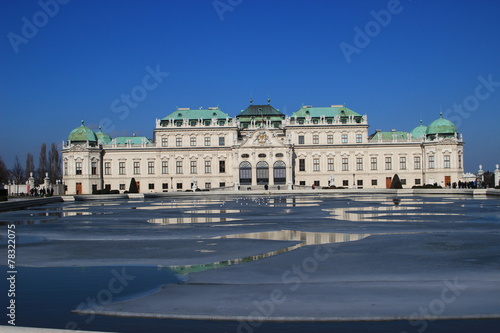 vienna belvedere palace in winter (1/3 sky)