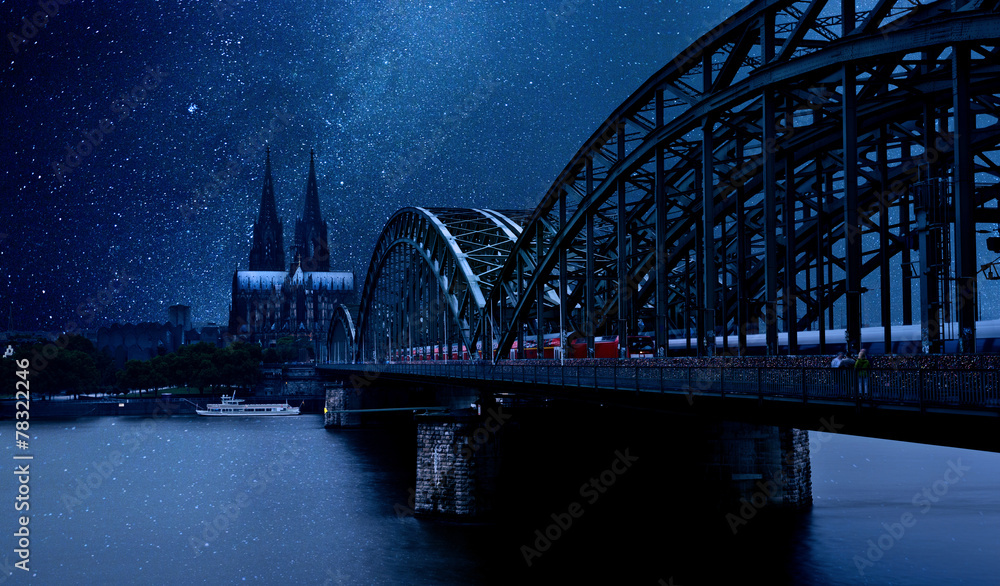 Obraz premium Night Cologne, Germany