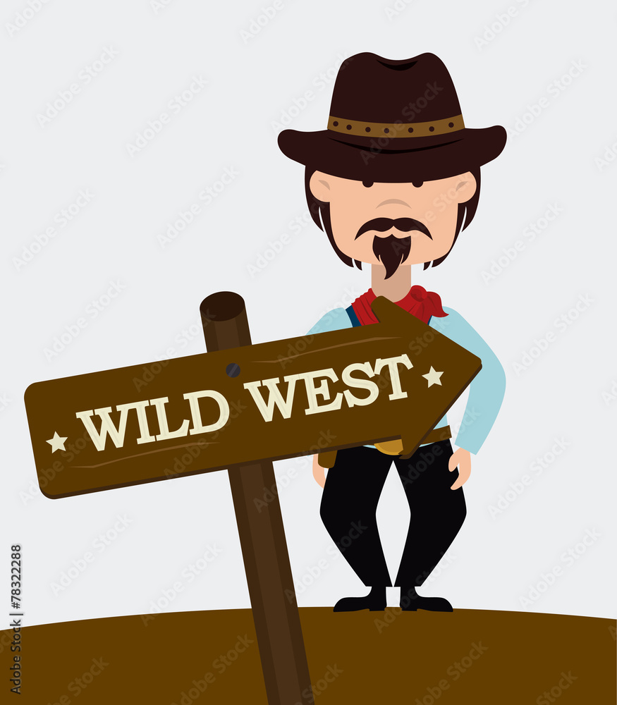 Western design, vector illustration. Western design, vector illustration.