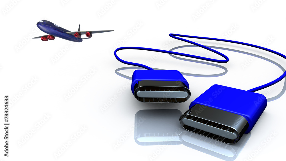 USB plug in a red plastic coating USB plug in a red plastic coating