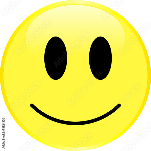 Yellow smiley face with a positive emotion.