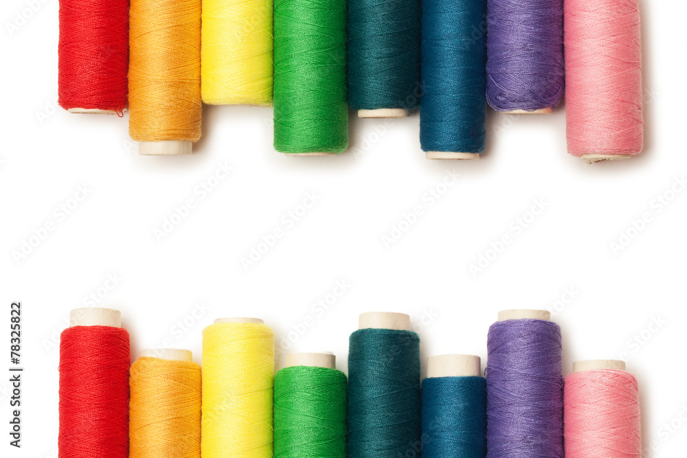 rainbow colored threads set isolated over white background rainbow colored threads set isolated over white background