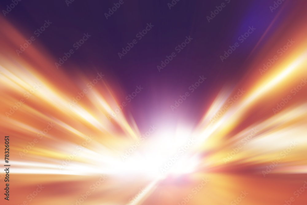Abstract image of speed motion on the night road.