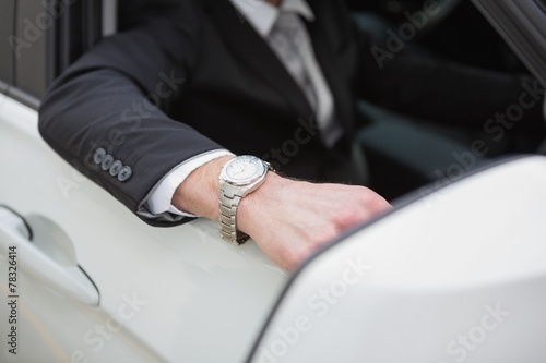 Close up of businessman wearing a watch