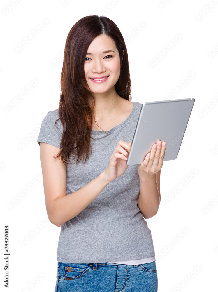 Woman use of tablet Woman use of tablet