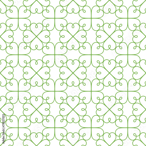 Repeating vector green clovers pattern