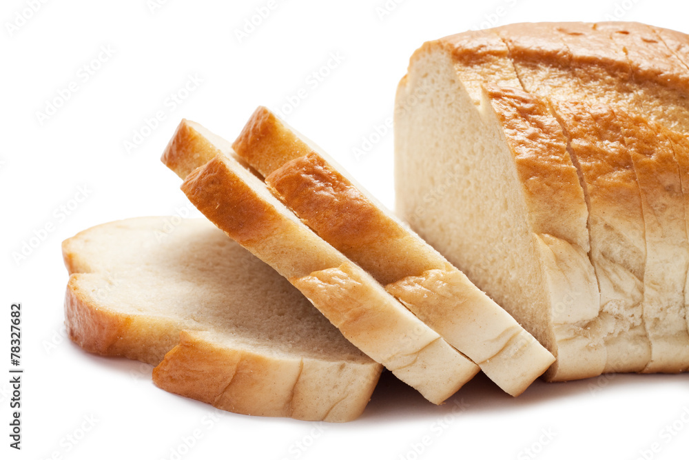 sliced bread isolated over white background