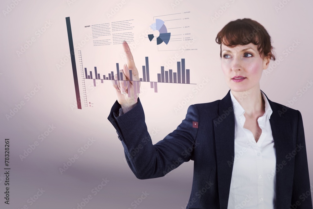 Composite image of businesswoman pointing Composite image of businesswoman pointing