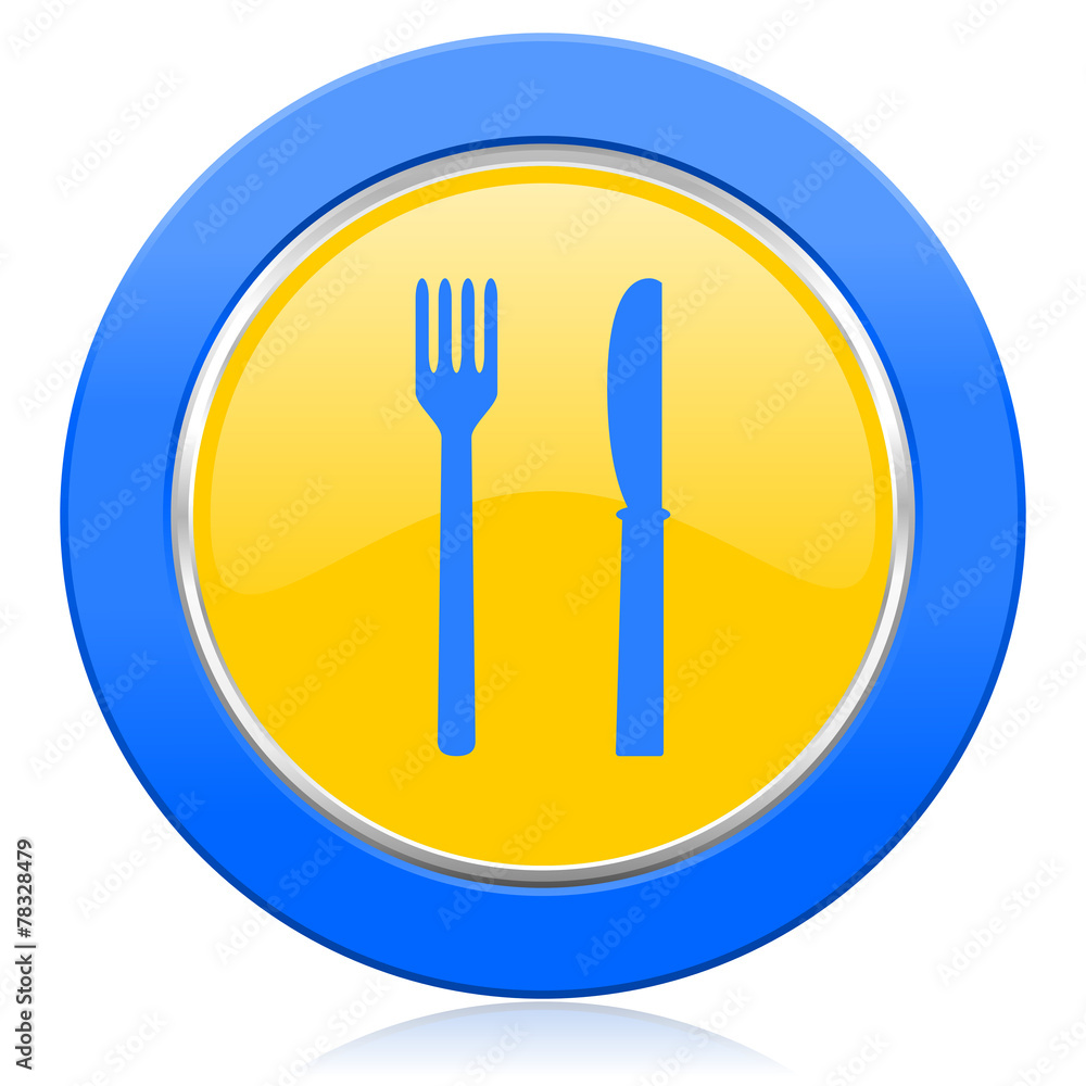 eat blue yellow icon restaurant sign eat blue yellow icon restaurant sign