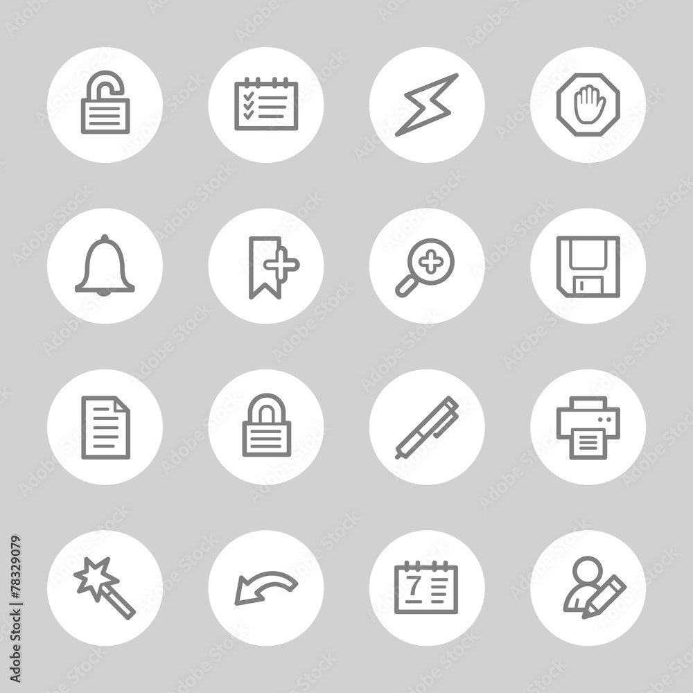 Organizer Web Icons Set Organizer Web Icons Set