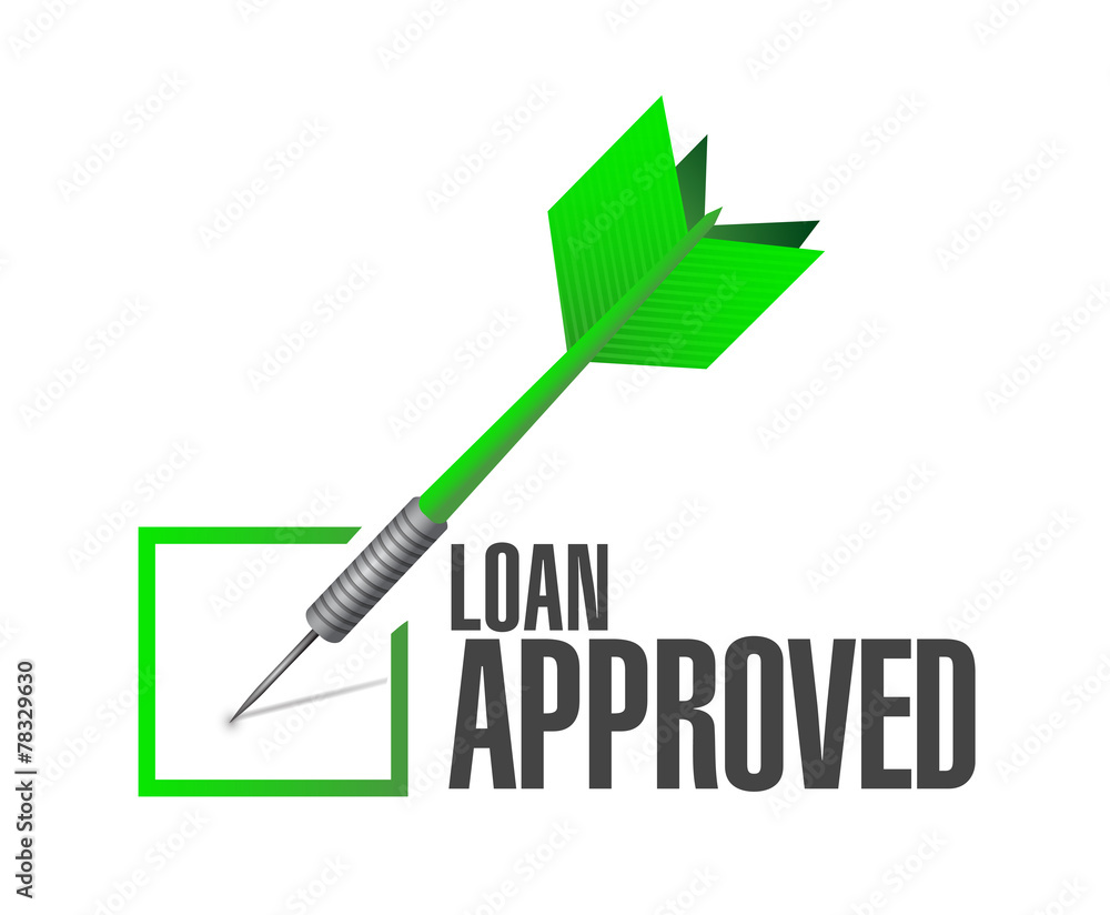 loan approved dart check mark illustration design loan approved dart check mark illustration design