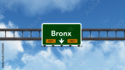 Bronx  USA Highway Road Sign Exit Only photo