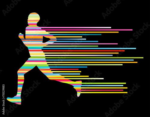 Man runner silhouette vector background template concept