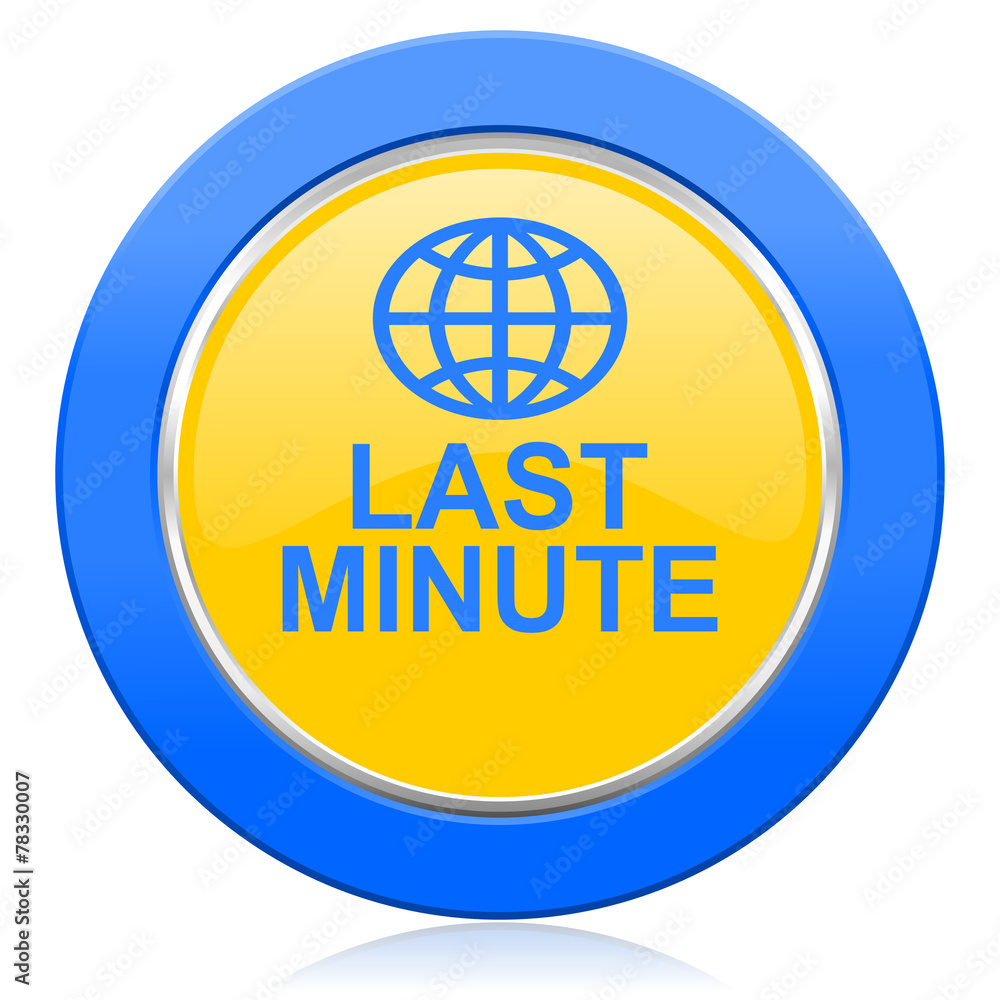 last minute blue yellow icon last minute blue yellow icon