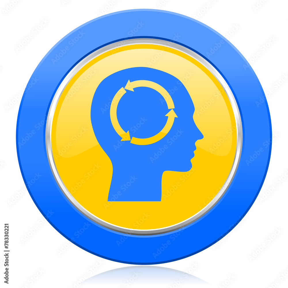 head blue yellow icon human head sign head blue yellow icon human head sign
