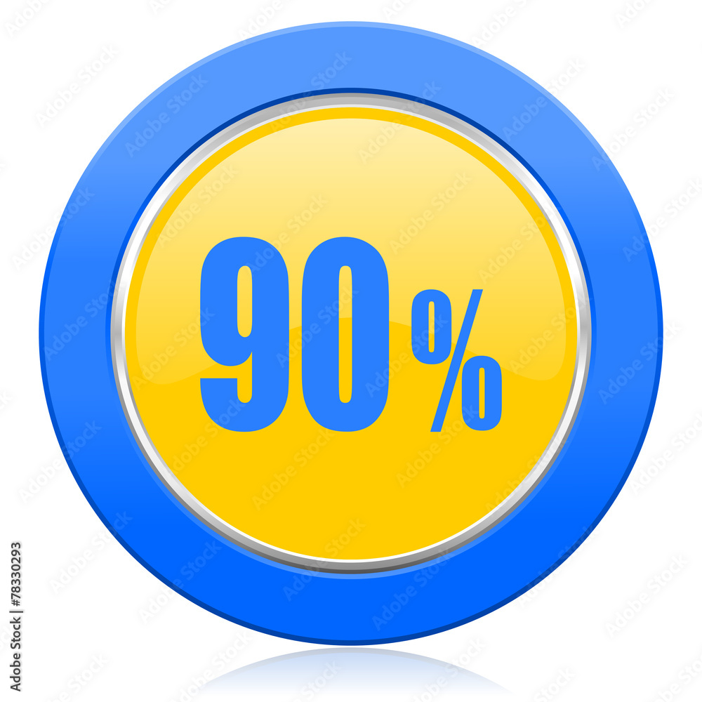 90 percent blue yellow icon sale sign 90 percent blue yellow icon sale sign