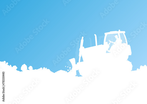 Tractor cleaning snow vector background concept