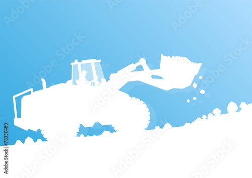 Tractor cleaning snow vector background concept