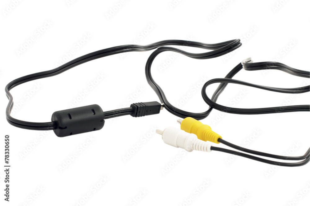 Audio adapter cable with yellow and white colour Audio adapter cable with yellow and white colour