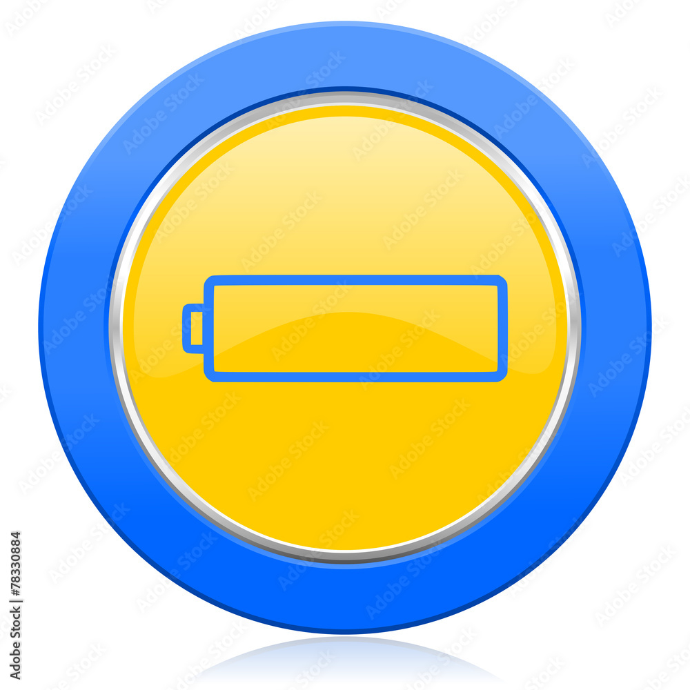 battery blue yellow icon charging symbol power sign battery blue yellow icon charging symbol power sign