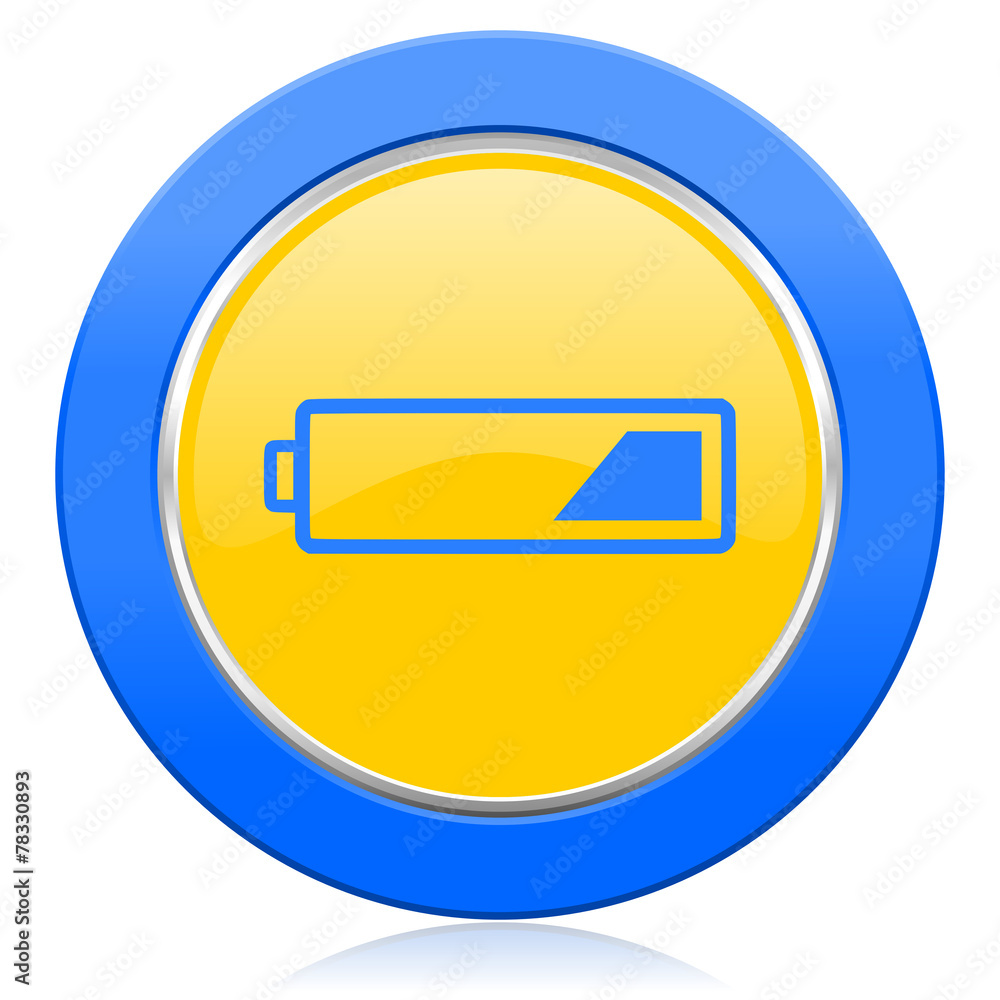battery blue yellow icon charging symbol power sign battery blue yellow icon charging symbol power sign