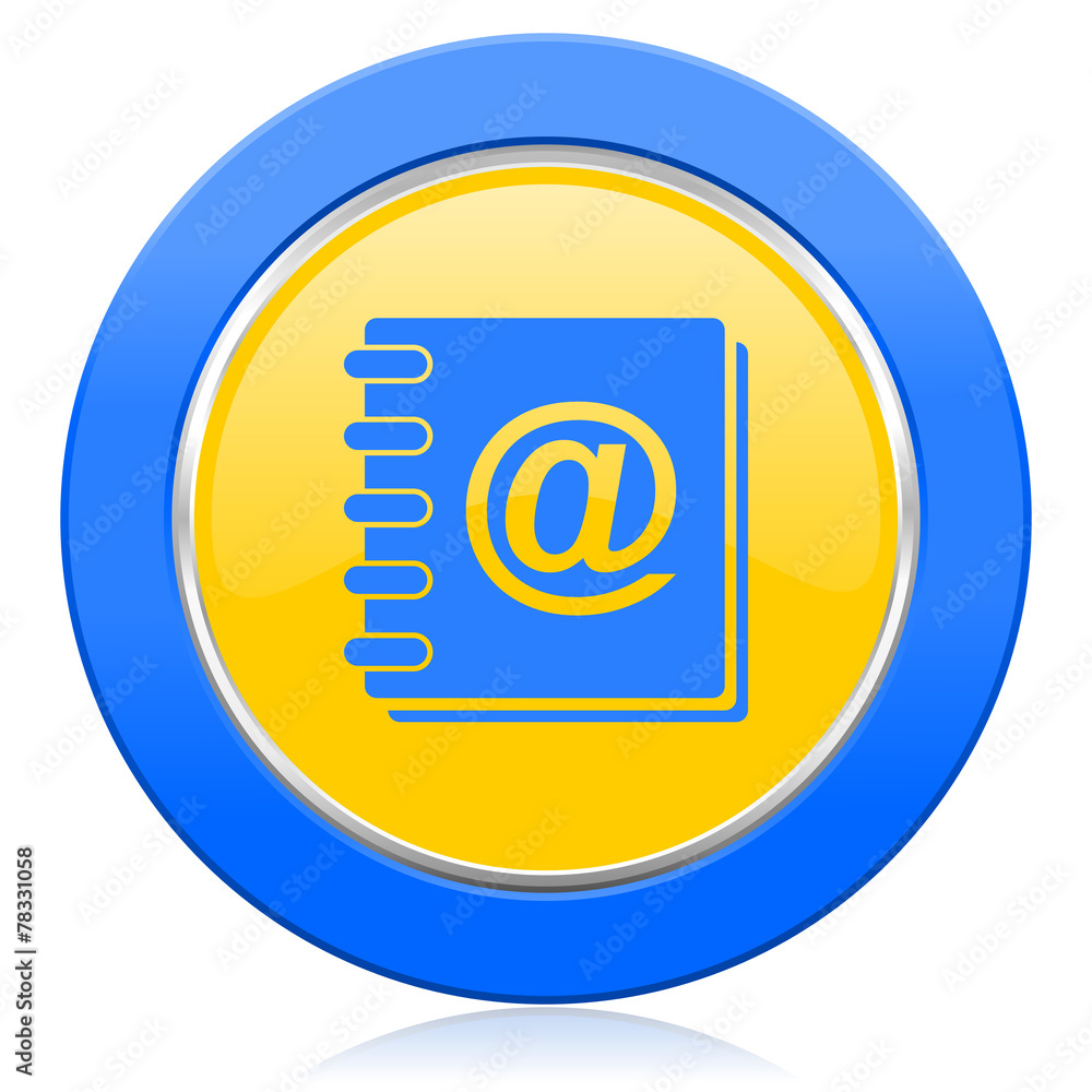 address book blue yellow icon