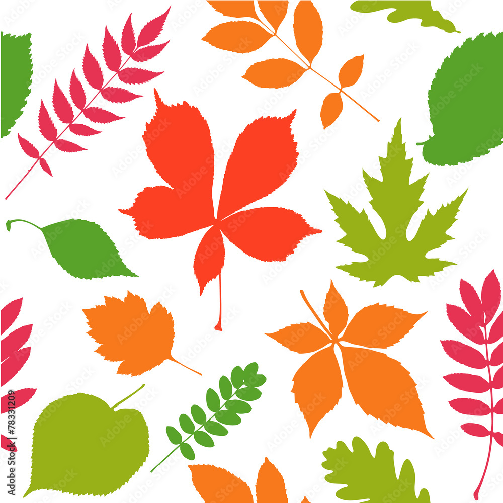 Obraz premium Seamless pattern background. Autumn leaves.