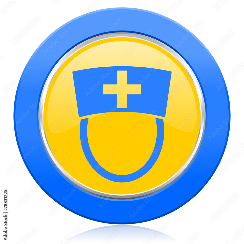 nurse blue yellow icon hospital sign nurse blue yellow icon hospital sign