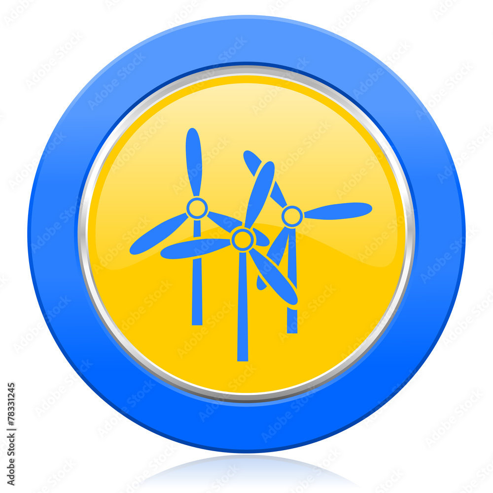 windmill blue yellow icon renewable energy sign windmill blue yellow icon renewable energy sign