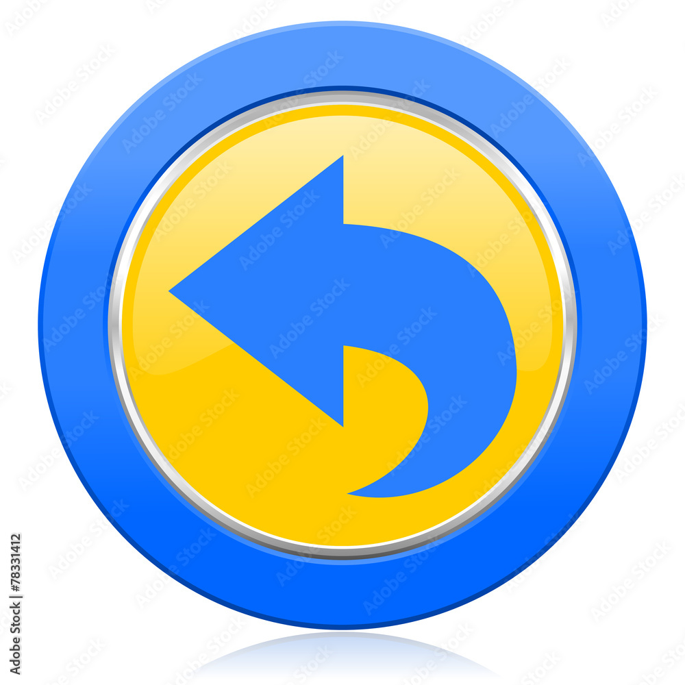 back blue yellow icon arrow sign back blue yellow icon arrow sign
