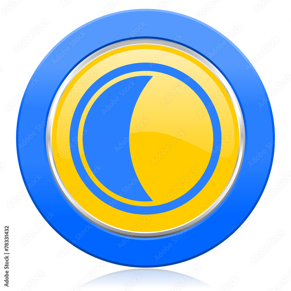 moon blue yellow icon sleep sign moon blue yellow icon sleep sign