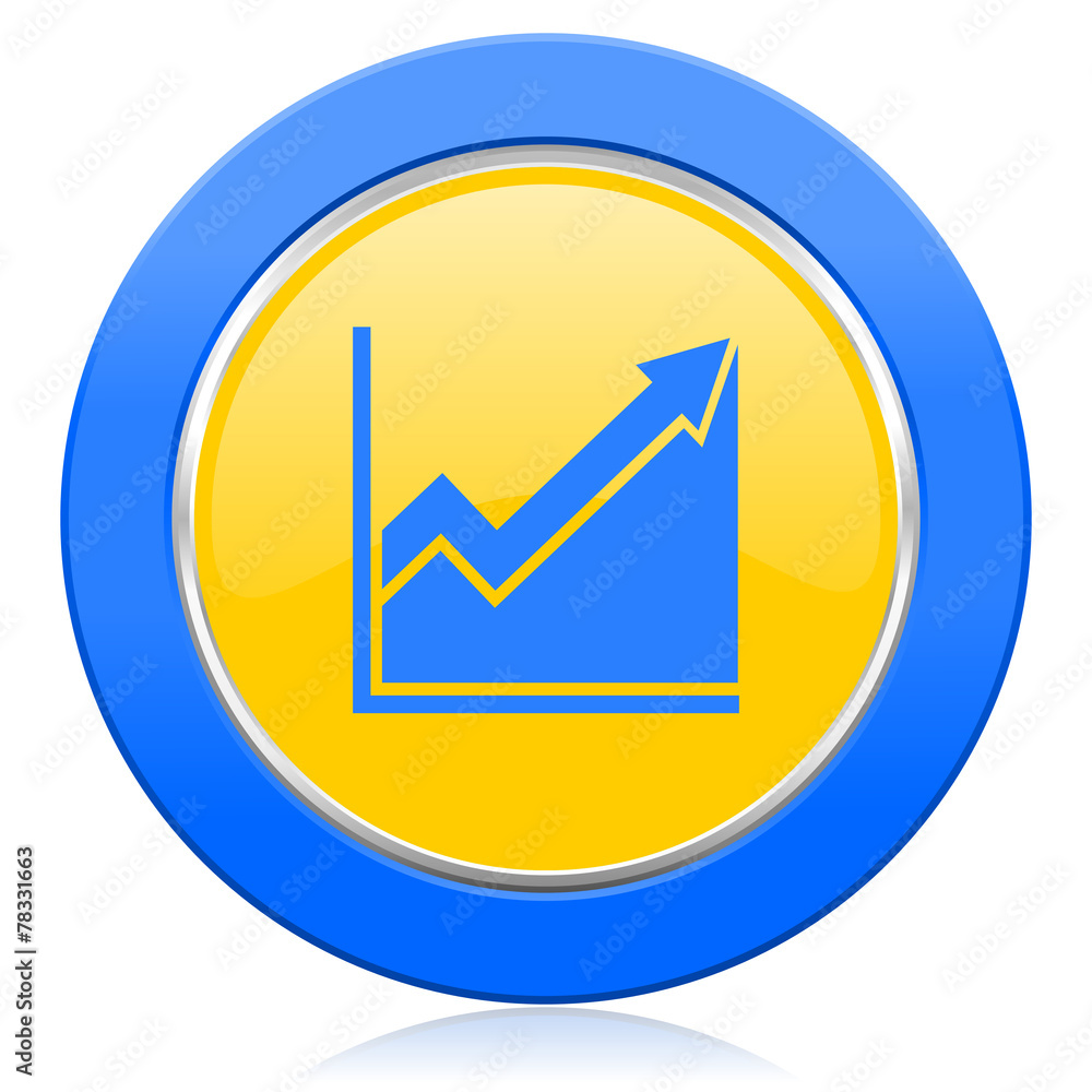 histogram blue yellow icon stock sign histogram blue yellow icon stock sign