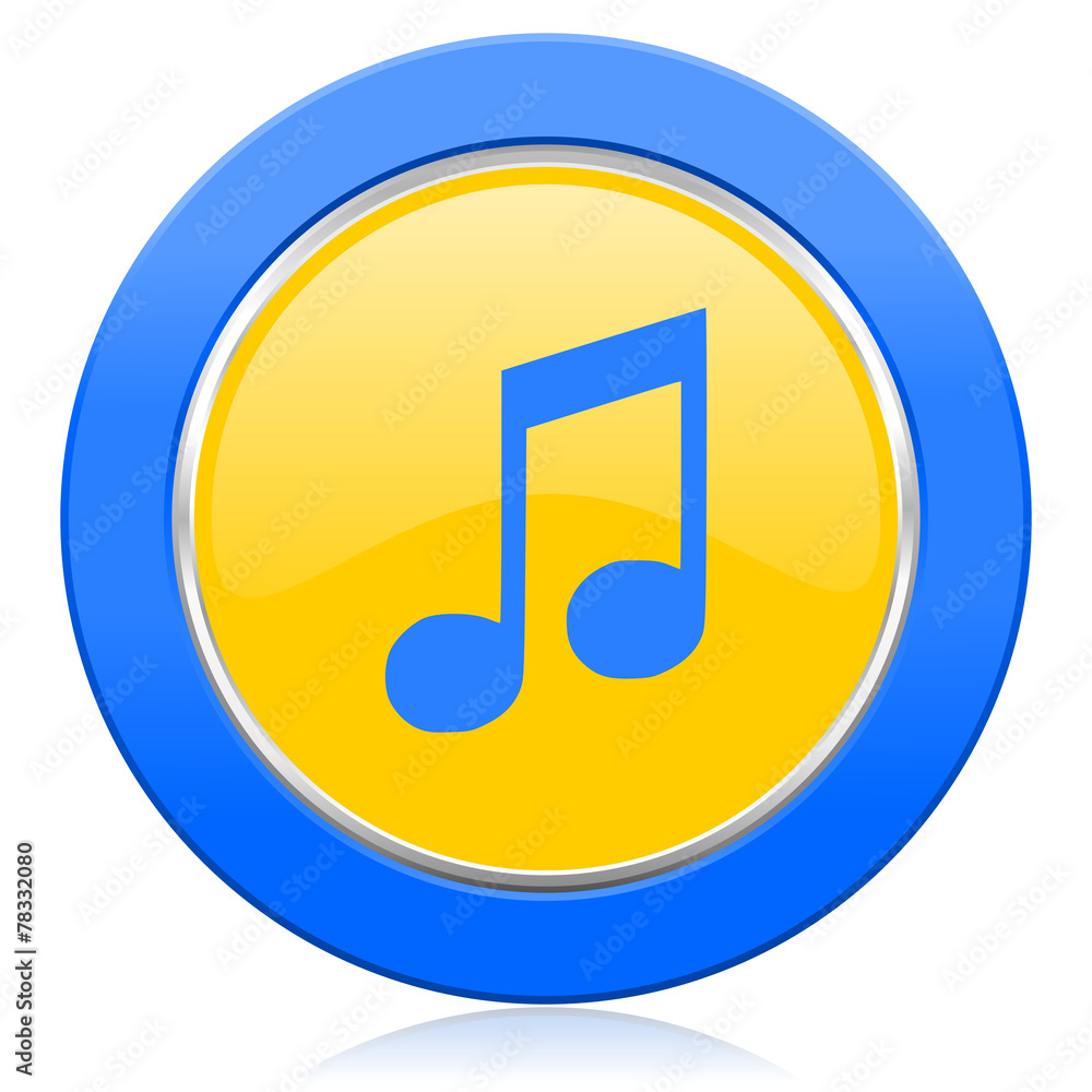 music blue yellow icon note sign music blue yellow icon note sign