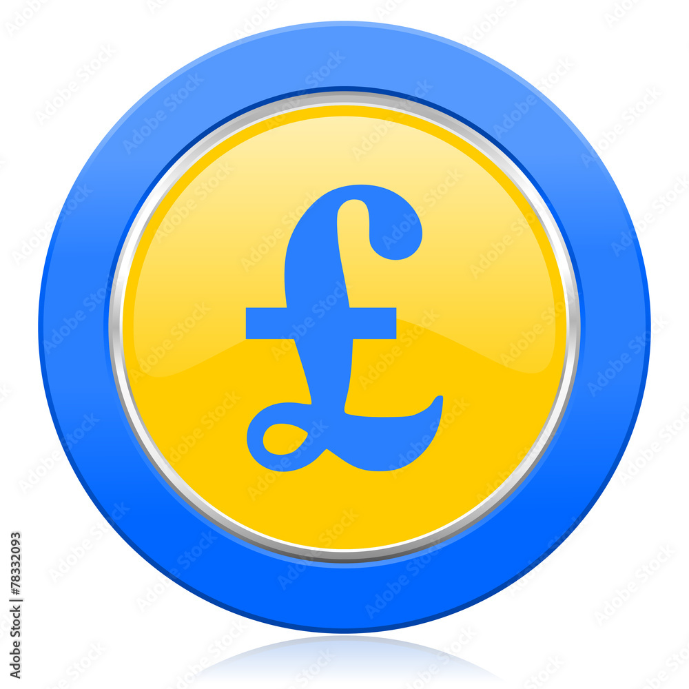 pound blue yellow icon