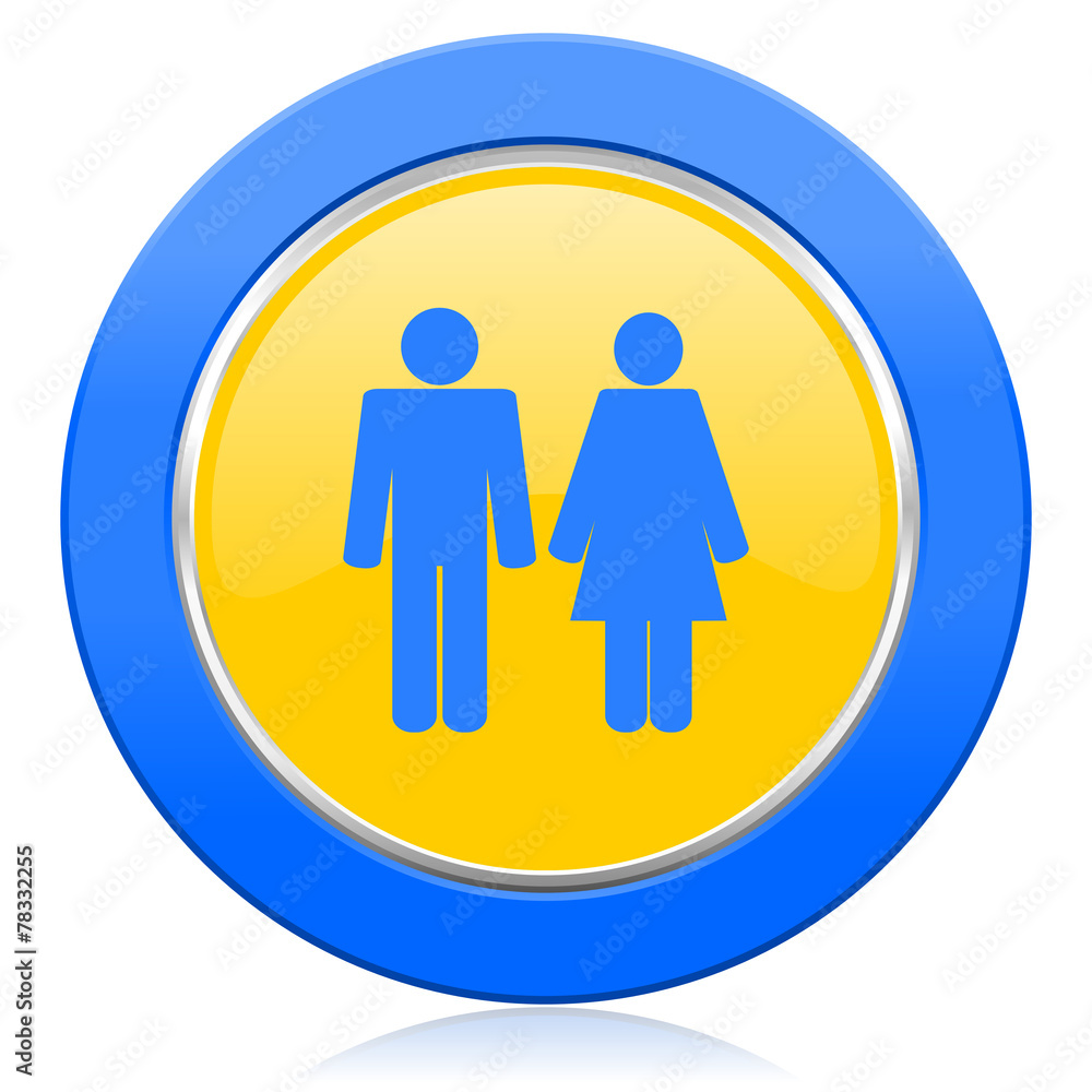 couple blue yellow icon people sign team symbol couple blue yellow icon people sign team symbol