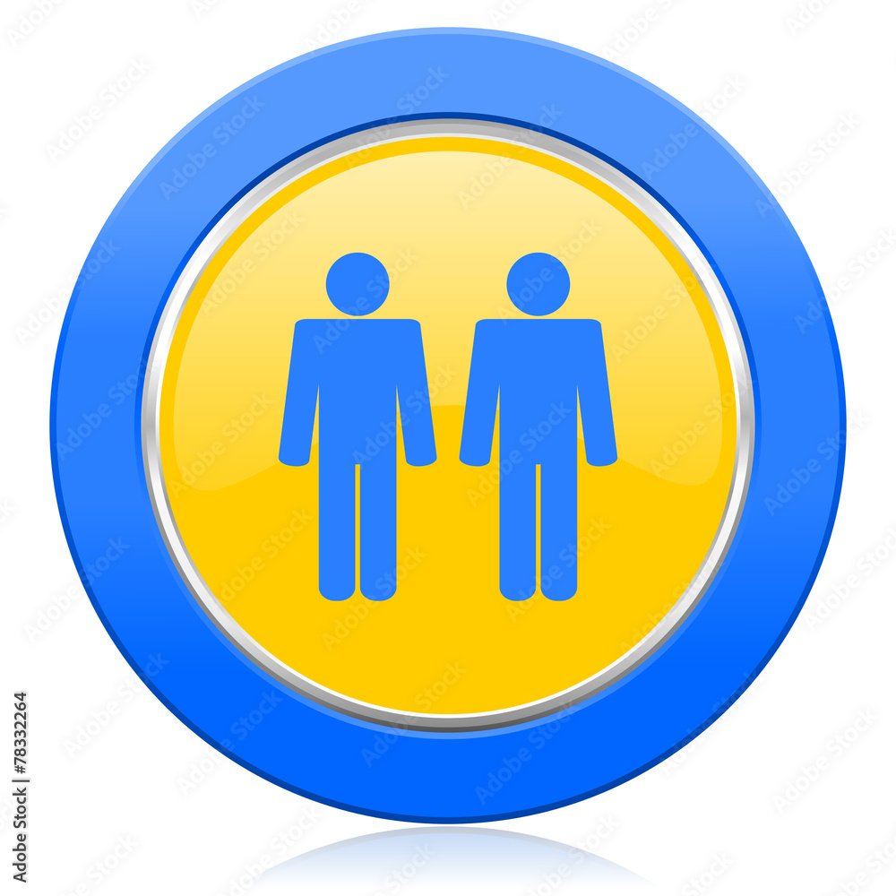couple blue yellow icon people sign team symbol couple blue yellow icon people sign team symbol