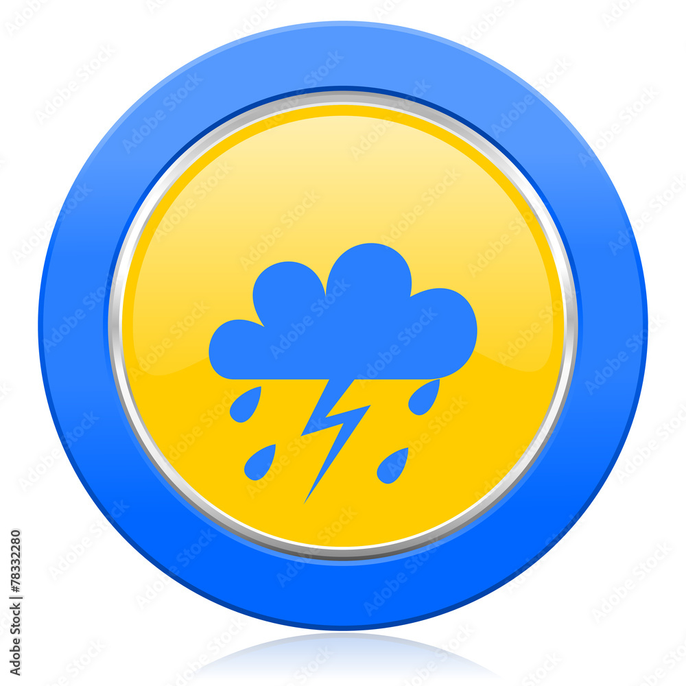 storm blue yellow icon waether forecast sign storm blue yellow icon waether forecast sign