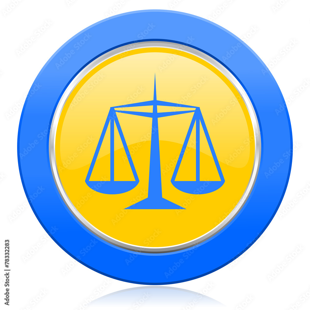 justice blue yellow icon law sign justice blue yellow icon law sign