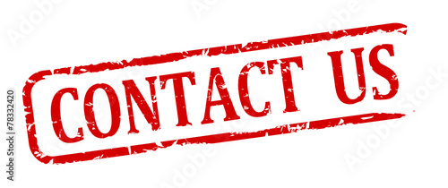 Damage to red oval stamp with the words - contact us - vector