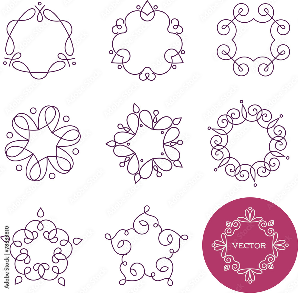 Collection of abstract geometrical icons, elements and frames Collection of abstract geometrical icons, elements and frames