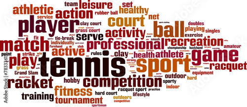 Tennis word cloud concept. Vector illustration