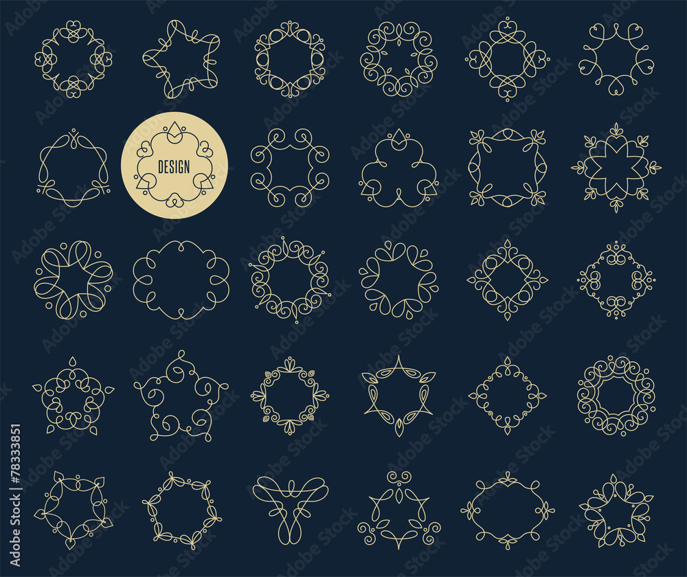 Collection of abstract geometrical icons, elements and frames Collection of abstract geometrical icons, elements and frames