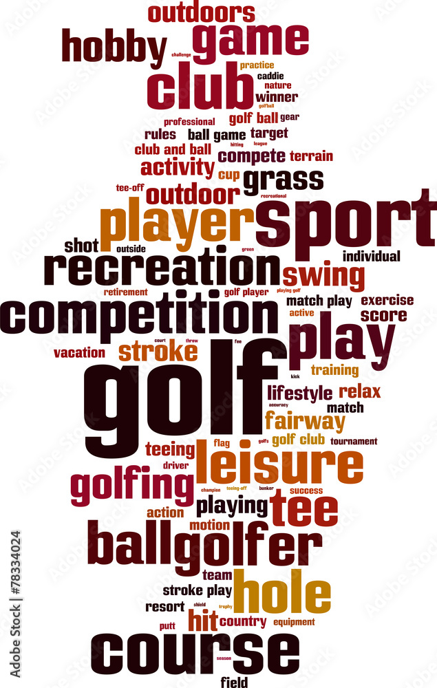 Obraz premium Golf word cloud concept. Vector illustration