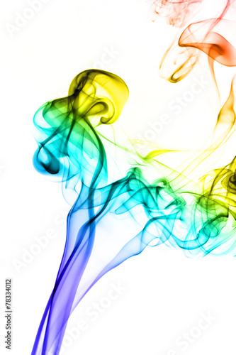 image colored smoke on white background