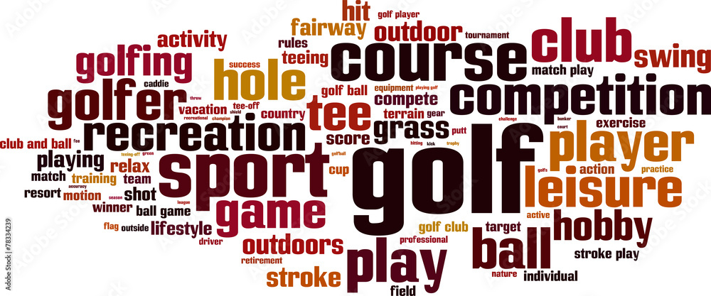 Golf word cloud concept. Vector illustration