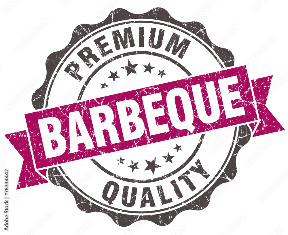 Obraz premium barbeque grunge violet seal isolated on white