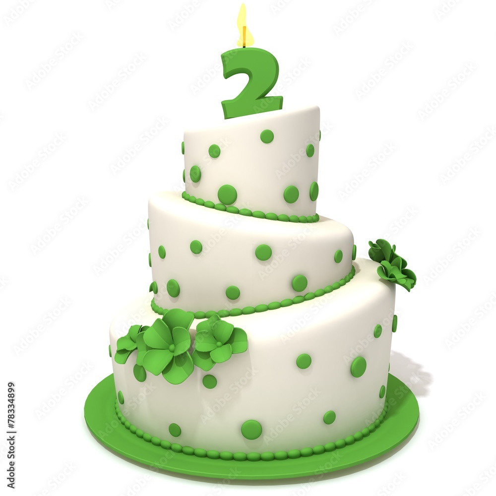 Birthday cake with number two Birthday cake with number two