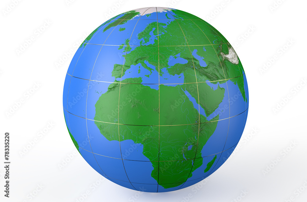 Earth globe, side of Africa Earth globe, side of Africa
