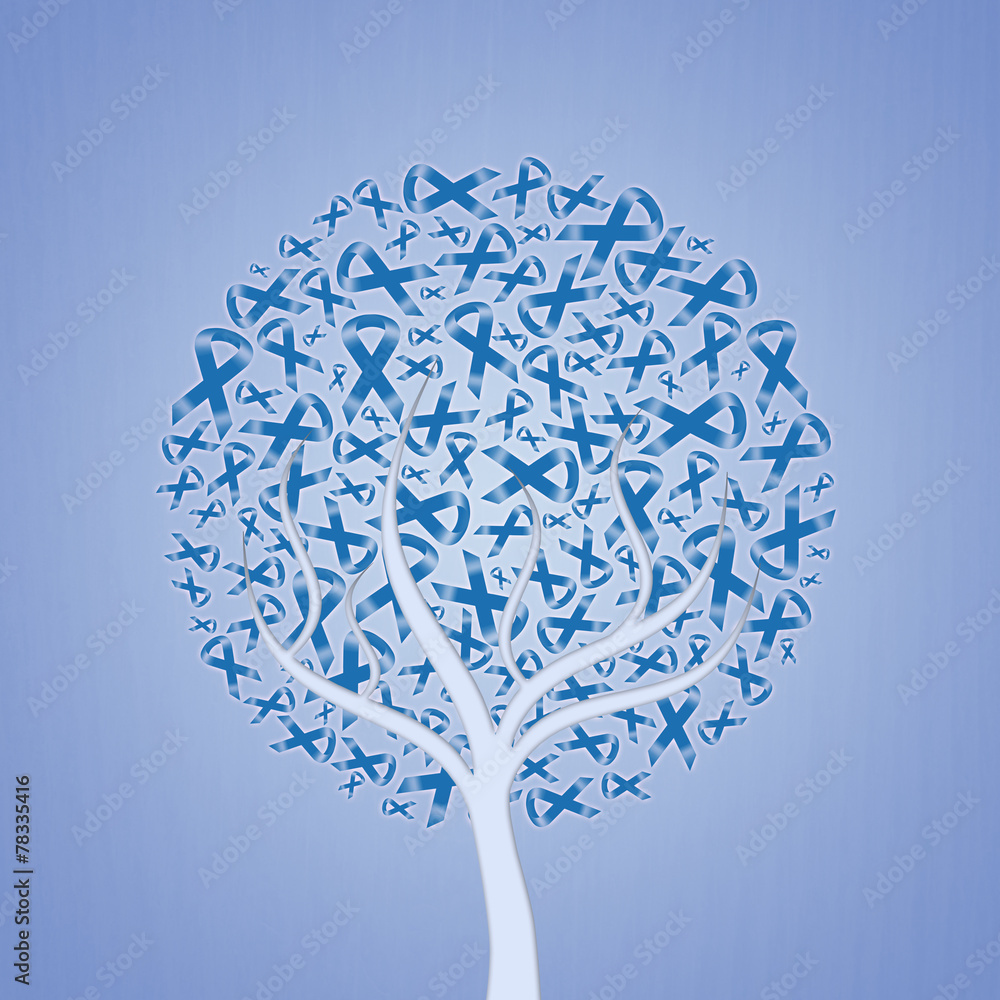 Tree with blue ribbon Illustration Stock Adobe Stock